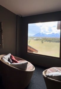 Window view of torres del paine